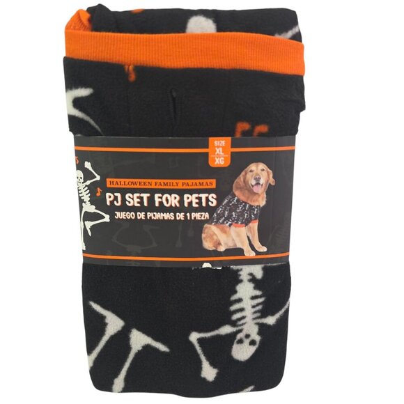 Way to Celebrate Pet PJs Halloween Black Skeleton Graphic Bones Pet Pajamas NWT - Picture 4 of 7